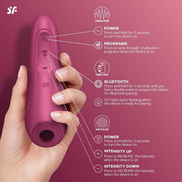 Curvy 1+ Connect App Air Pulse Stimulator + Vibration - Red