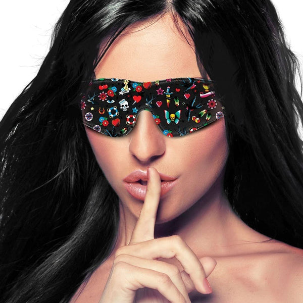 Ouch! Printed Eye Mask - Old School Tattoo Style