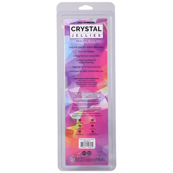 Crystal Jellies 9" Realistic Cock - Purple