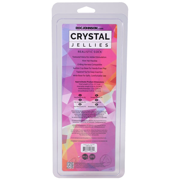 Crystal Jellies 7" Realistic Cock - Pink