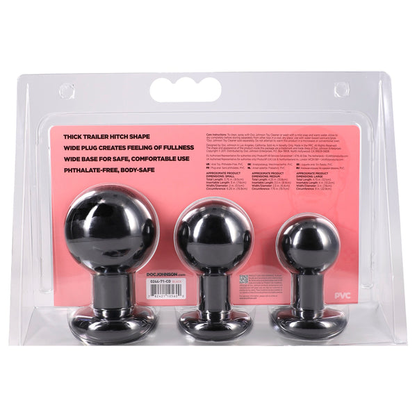 The Classic Round Butt Plug 3 Piece Set