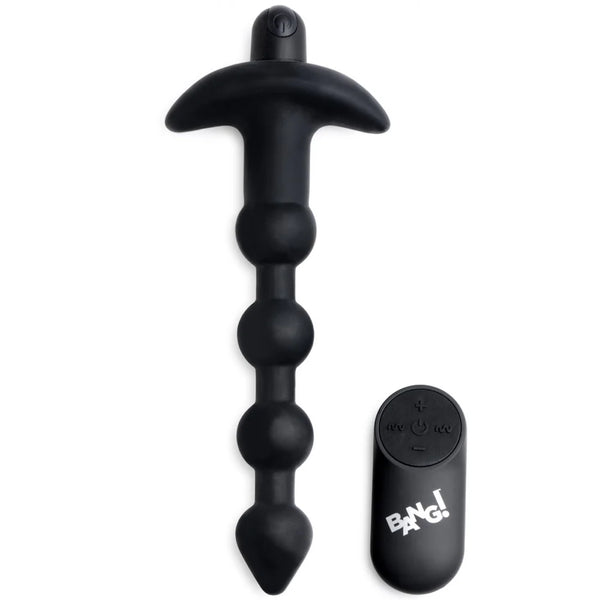 Remote Control Vibrating Silicone Anal Beads - Black