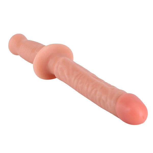 GET REAL The Manhandler 14.5" Vital-Skin Technology Dildo with Baton-Style Handle - Light
