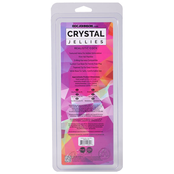 Crystal Jellies 7" Realistic Cock - Teal