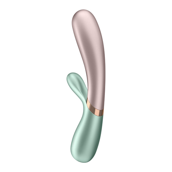 Hot Lover Connect App Vibration + Heat Rabbit Vibrator - Mint-Pink