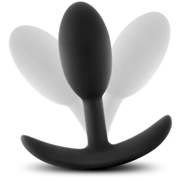 Luxe Wearable Vibra Slim Small Platinum-Cured Silicone Anal Plug - Black