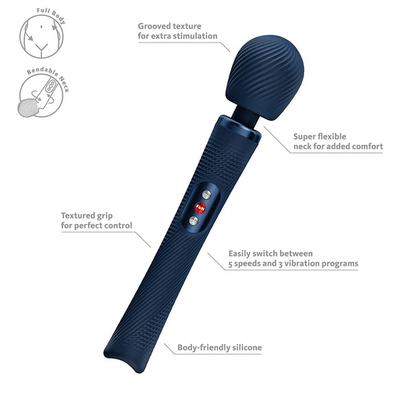 Vim Rechargeable Wand Massager - Night Blue