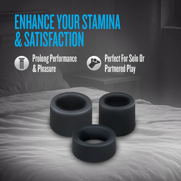 Performance Plus Accelerate Platinum-Cured Silicone 3 Cock Ring Set