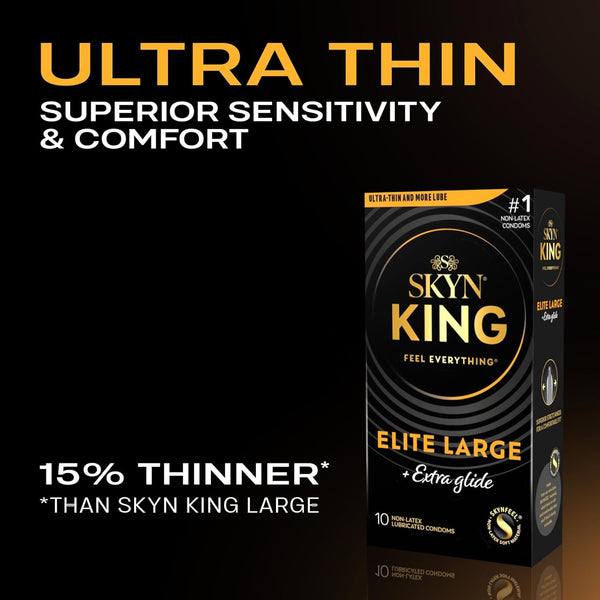 Elite Large + Extra Glide Condoms - 10 Pack