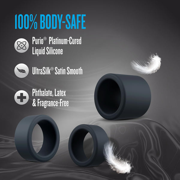 Performance Plus Accelerate Platinum-Cured Silicone 3 Cock Ring Set