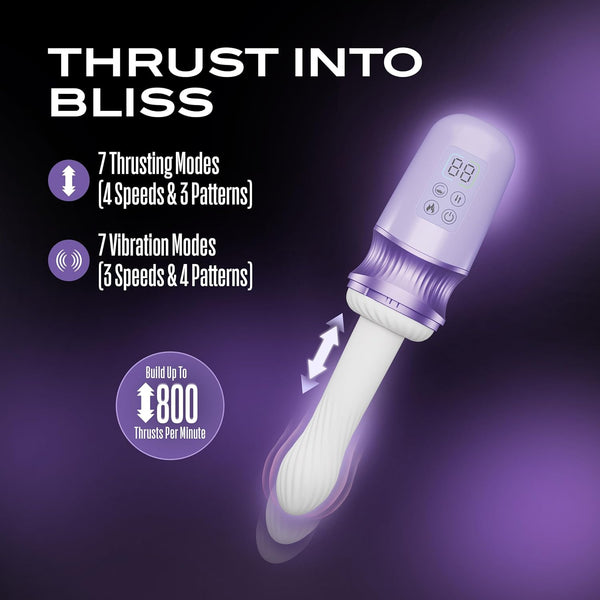Temptasia Violet Vixen Thrusting Vibrating Dildo with Warming Technology