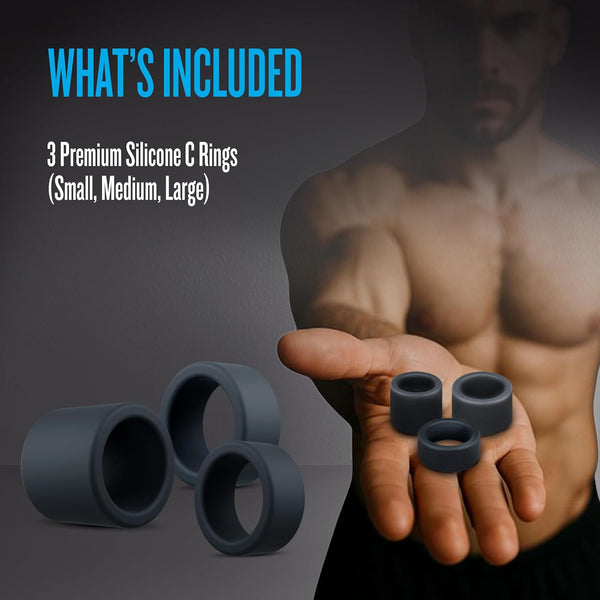 Performance Plus Accelerate Platinum-Cured Silicone 3 Cock Ring Set