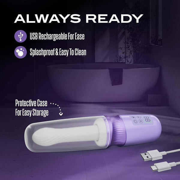 Temptasia Violet Vixen Thrusting Vibrating Dildo with Warming Technology