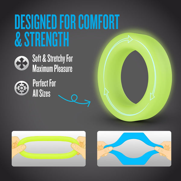 Performance Plus Flash Platinum-Cured Silicone 2 Cock Ring Set – Glow In The Dark