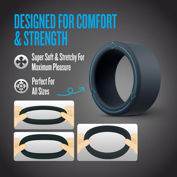 Performance Plus Accelerate Platinum-Cured Silicone 3 Cock Ring Set