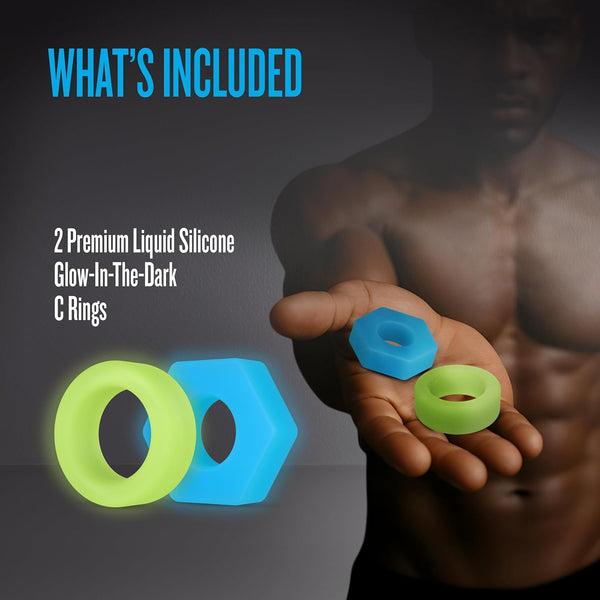 Performance Plus Flash Platinum-Cured Silicone 2 Cock Ring Set – Glow In The Dark