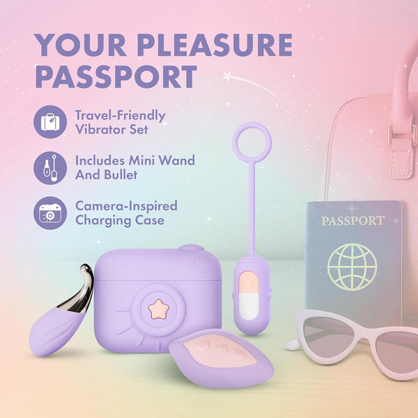 Play With Me Snapstar 4 Piece Remote Control Vibrator Set with Charging Case