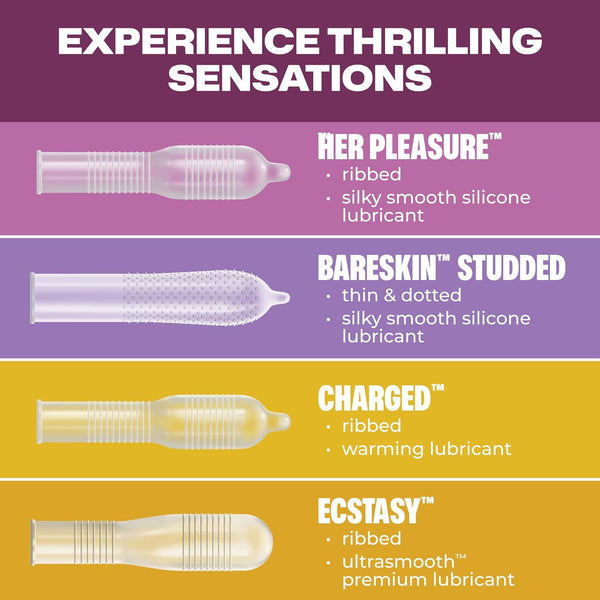 Pleasure Pack Lubricated Condoms - 12 Pack