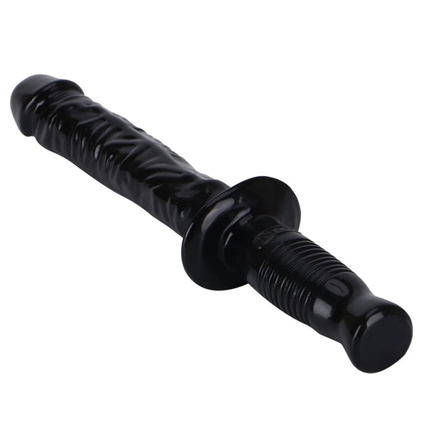 GET REAL The Manhandler 14.5" Vital-Skin Technology Dildo with Baton-Style Handle - Black