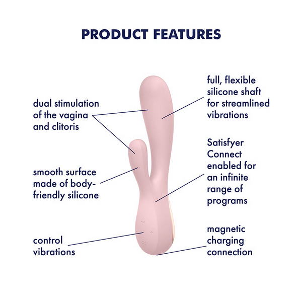 Mono Flex Connect App Vibrator - Pink