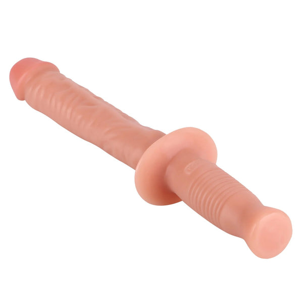 GET REAL The Manhandler 14.5" Vital-Skin Technology Dildo with Baton-Style Handle - Light