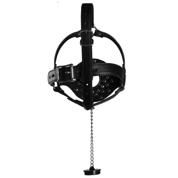 Ouch! Xtreme Open Mouth Gag Head Harness with Plug Stopper