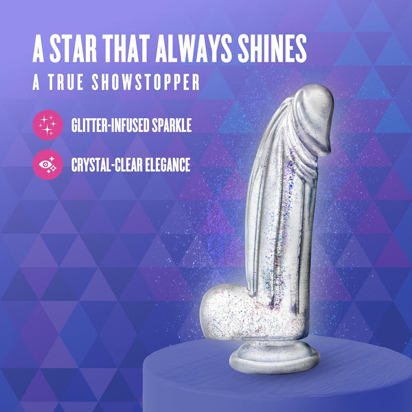 Naturally Yours Bling 7.5" Glitter Cock - Sparkling Clear