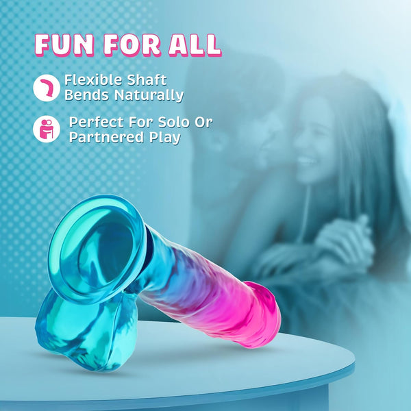 B Yours Candy-Colored 6.75" Dildo with Balls