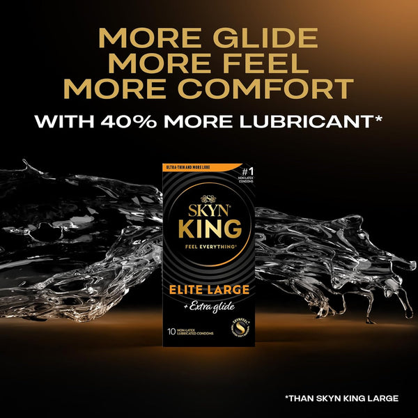 Elite Large + Extra Glide Condoms - 10 Pack