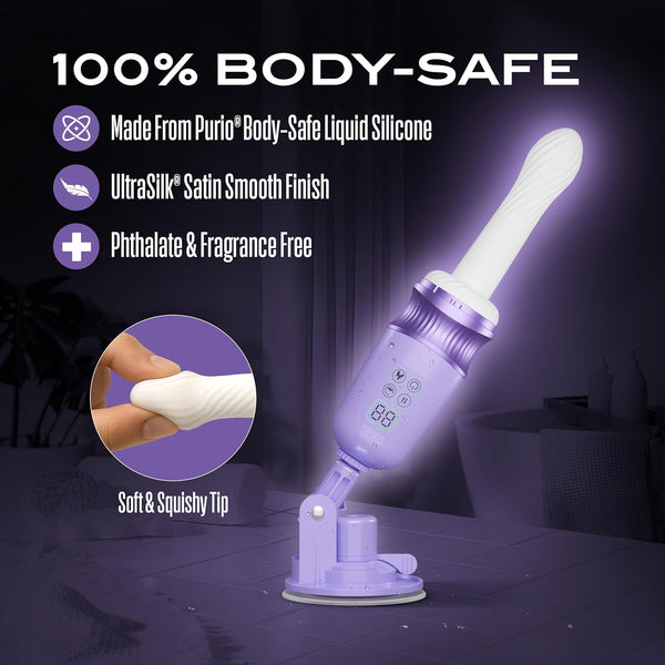 Temptasia Violet Vixen Thrusting Vibrating Dildo with Warming Technology