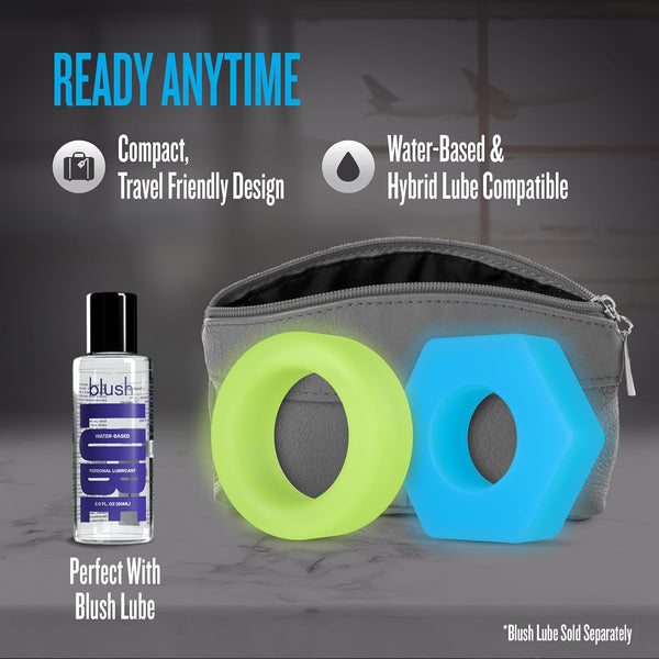 Performance Plus Flash Platinum-Cured Silicone 2 Cock Ring Set – Glow In The Dark