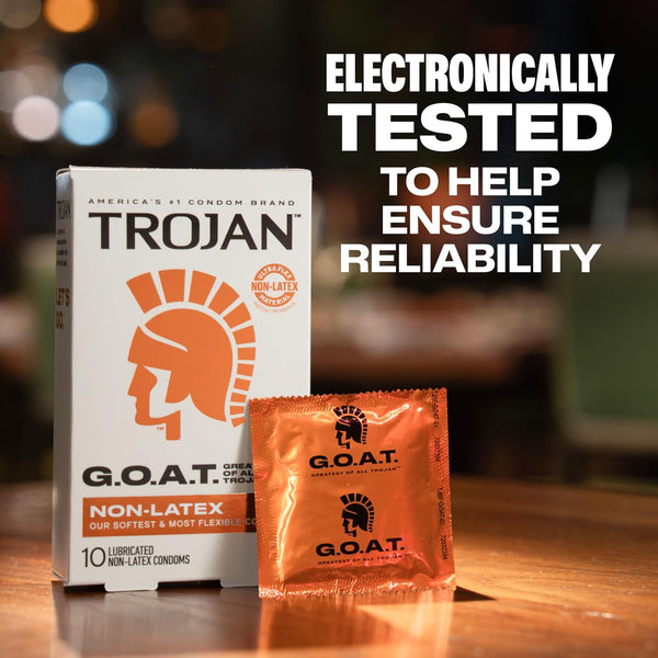 G.O.A.T. Non-Latex Lubricated Condoms - 10 Pack