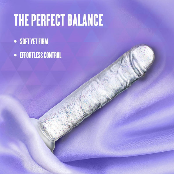 Naturally Yours Glamor 7" Glitter Cock  - Sparkling Clear