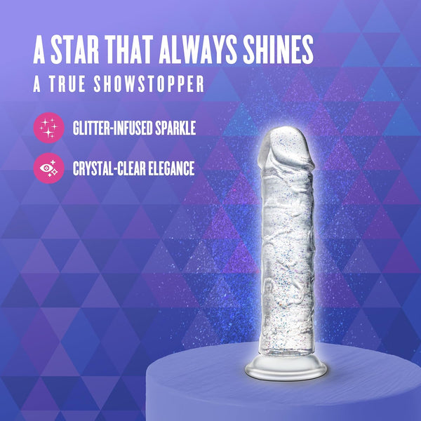 Naturally Yours Gala 6" Glitter Cock  - Sparkling Clear