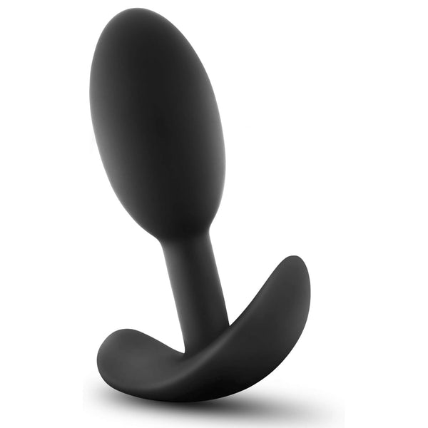 Luxe Wearable Vibra Slim Small Platinum-Cured Silicone Anal Plug - Black