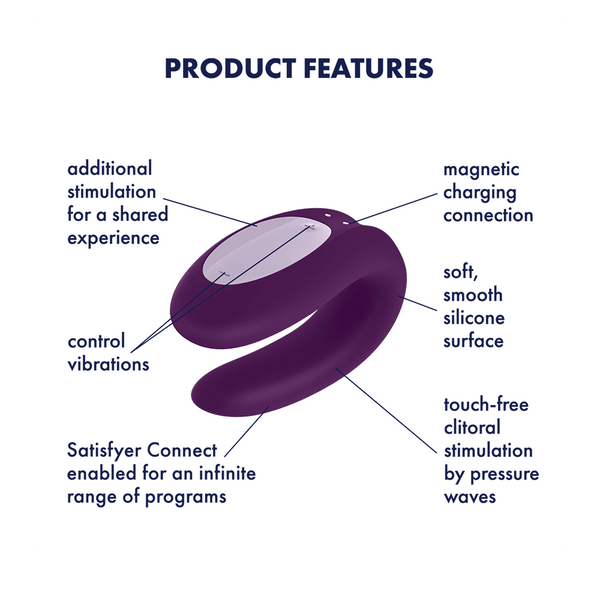 Double Joy Connect App Partner Vibrator - Violet