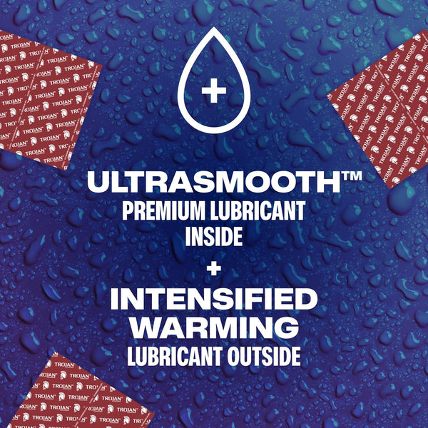 Ecstasy Heat Ultrasmooth & Intensified Lubricated Condoms - 3 Pack