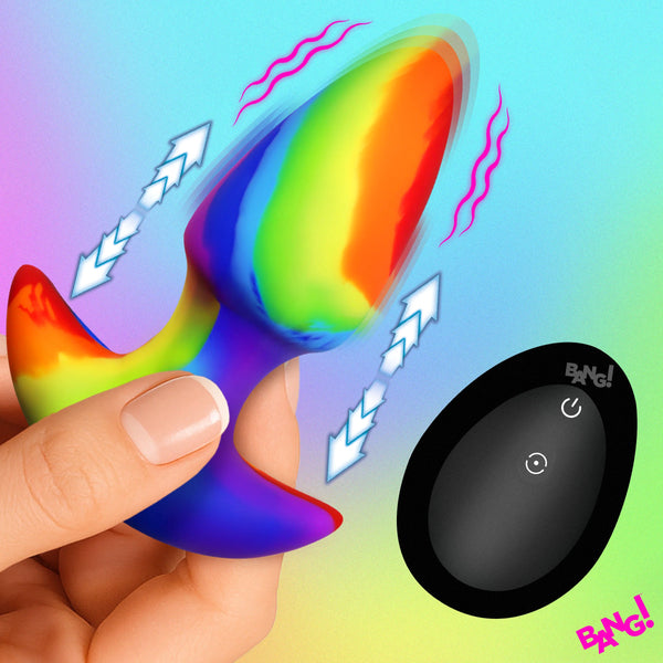 Thrusting & Vibrating Remote Controlled Rechargeable Silicone Butt Plug