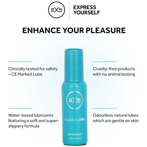 EXS Premium Clear Lubricant 100ml - Extreme Toyz Singapore - https://extremetoyz.com.sg - Sex Toys and Lingerie Online Store - Bondage Gear / Vibrators / Electrosex Toys / Wireless Remote Control Vibes / Sexy Lingerie and Role Play / BDSM / Dungeon Furnitures / Dildos and Strap Ons / Anal and Prostate Massagers / Anal Douche and Cleaning Aide / Delay Sprays and Gels / Lubricants and more...