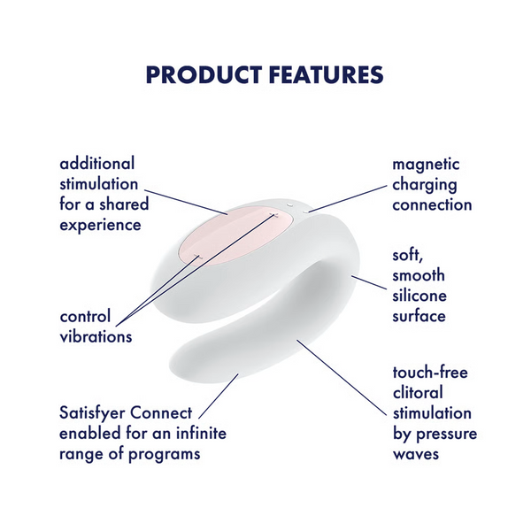 Double Joy Connect App Partner Vibrator - White