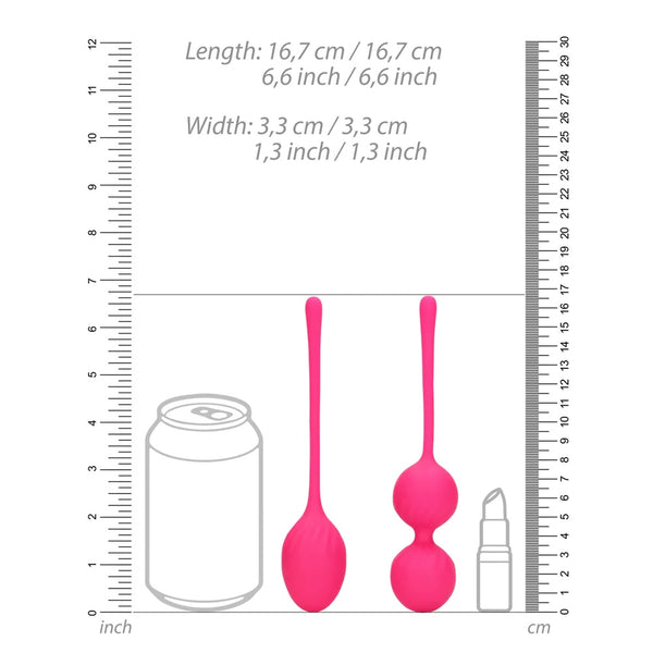 Loveline 2 Piece Thumping Kegel Ball Set - Wild Strawberry