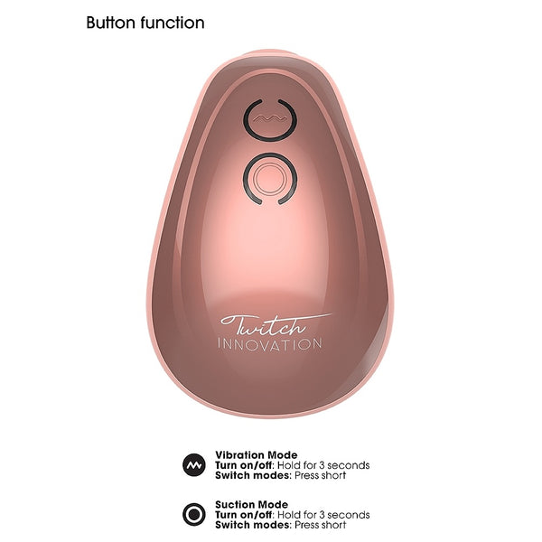 Twitch Innovation Hands-Free Suction & Vibration Clitoral Stimulator - Rose Gold