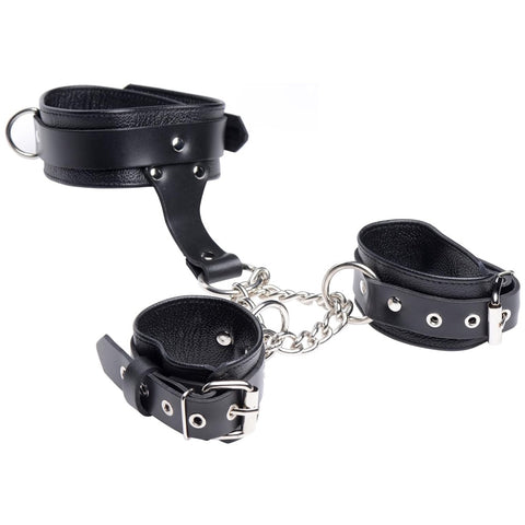 STRICT LEATHER Leather Collar to Wrist Restraints - Extreme Toyz Singapore - https://extremetoyz.com.sg - Sex Toys and Lingerie Online Store - Bondage Gear / Vibrators / Electrosex Toys / Wireless Remote Control Vibes / Sexy Lingerie and Role Play / BDSM / Dungeon Furnitures / Dildos and Strap Ons  / Anal and Prostate Massagers / Anal Douche and Cleaning Aide / Delay Sprays and Gels / Lubricants and more...