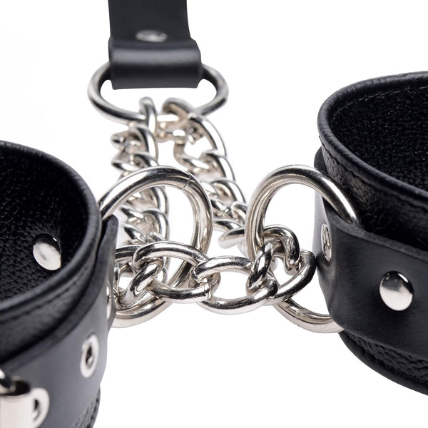 STRICT LEATHER Leather Collar to Wrist Restraints - Extreme Toyz Singapore - https://extremetoyz.com.sg - Sex Toys and Lingerie Online Store - Bondage Gear / Vibrators / Electrosex Toys / Wireless Remote Control Vibes / Sexy Lingerie and Role Play / BDSM / Dungeon Furnitures / Dildos and Strap Ons  / Anal and Prostate Massagers / Anal Douche and Cleaning Aide / Delay Sprays and Gels / Lubricants and more...