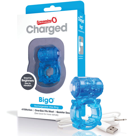 Charged BigO Rechargeable Cock Ring - Blue