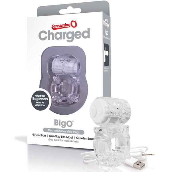 Charged BigO Rechargeable Cock Ring - Clear