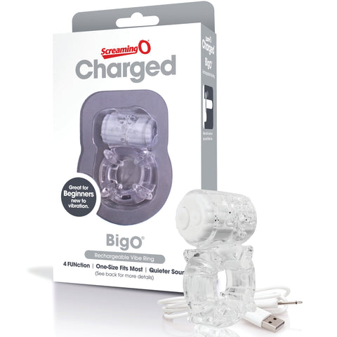 Charged BigO Rechargeable Cock Ring - Clear