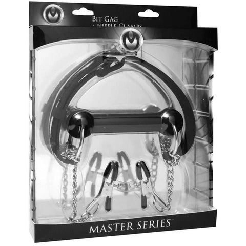 Equine Bit Gag with Nipple Clamps