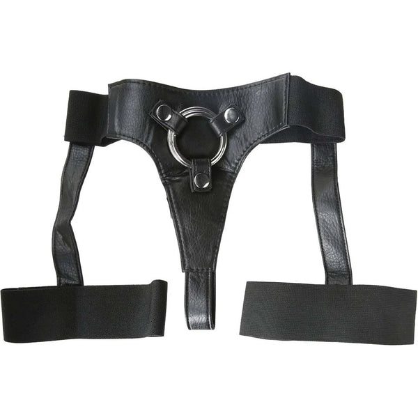 Bardot Garter Belt Strap On Harness with Silicone G-Spot Dildo