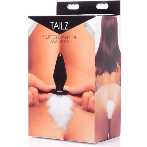 Fluffer Bunny Tail Glass Anal Plug